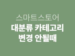 스마트스토어 대분류 변경