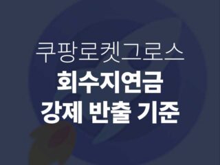 쿠팡 로켓그로스 회수지연금